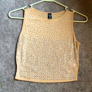 Nude heat stone mesh tank top NEW!